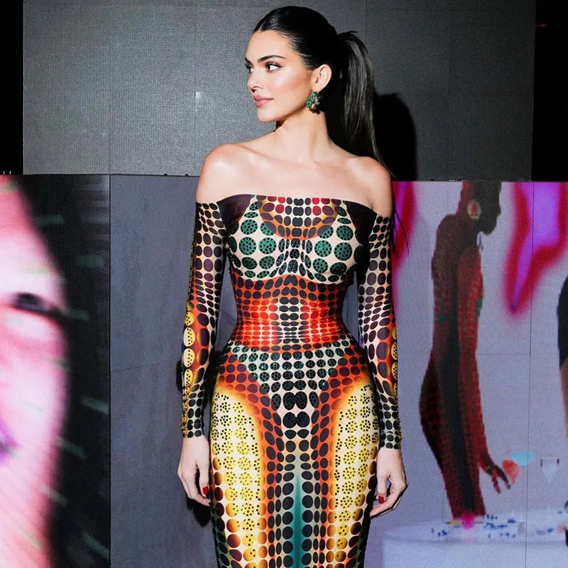 Tie Dye Backless Tube Maxi Dress