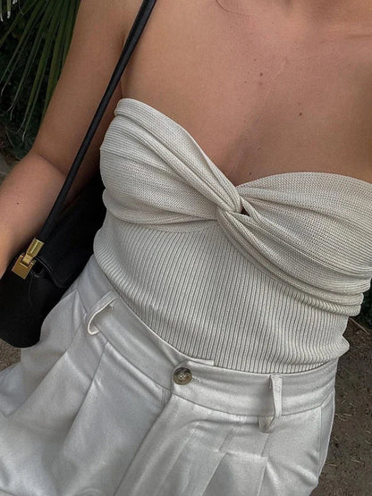 Knit Corset Basic Backless Strapless