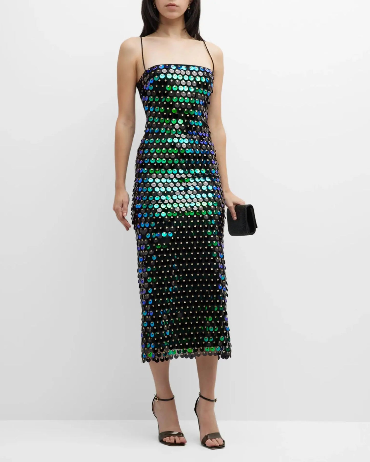 Spicy Girl Beaded Irregular Midi Dress