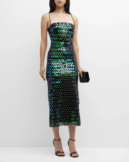 Spicy Girl Beaded Irregular Midi Dress