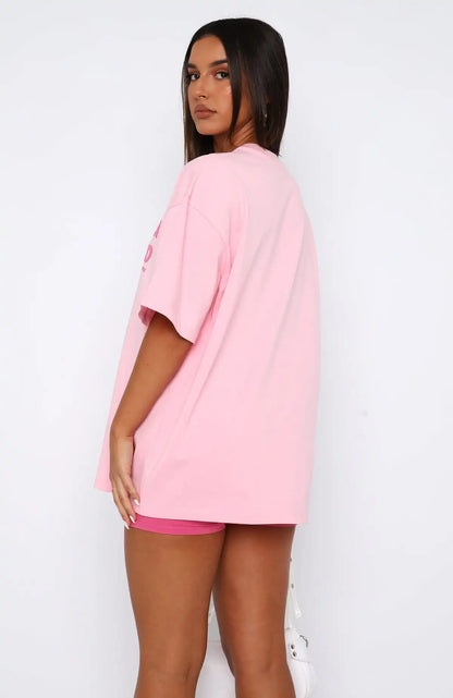 Pink Loose Casual Fit T-shirt