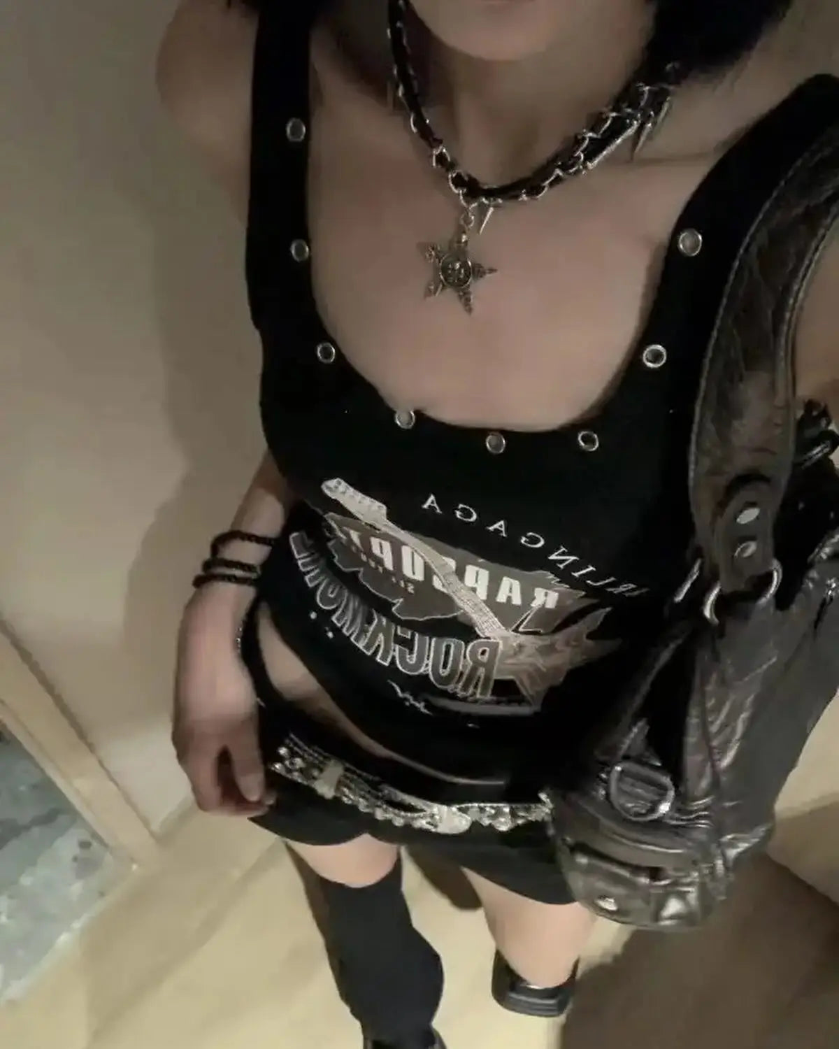 Punk Rock Streetwear Subculture Slim Retro Cami Top