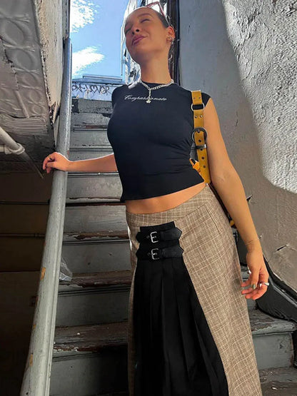 Y2K Letter Print Crop Top