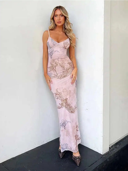 Spaghetti Strap Slim Floral Dress