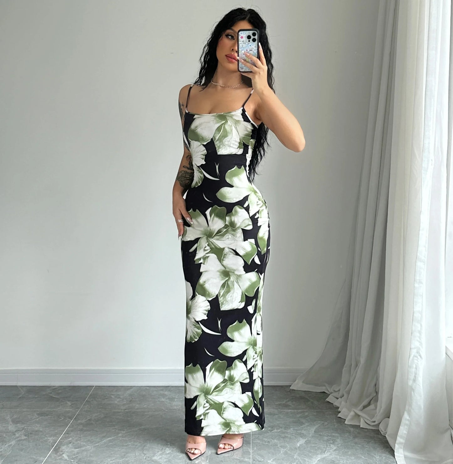 Cami Slim Vintage Floral Dress
