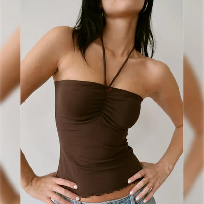 Sweet Girl Solid Bow Strapless