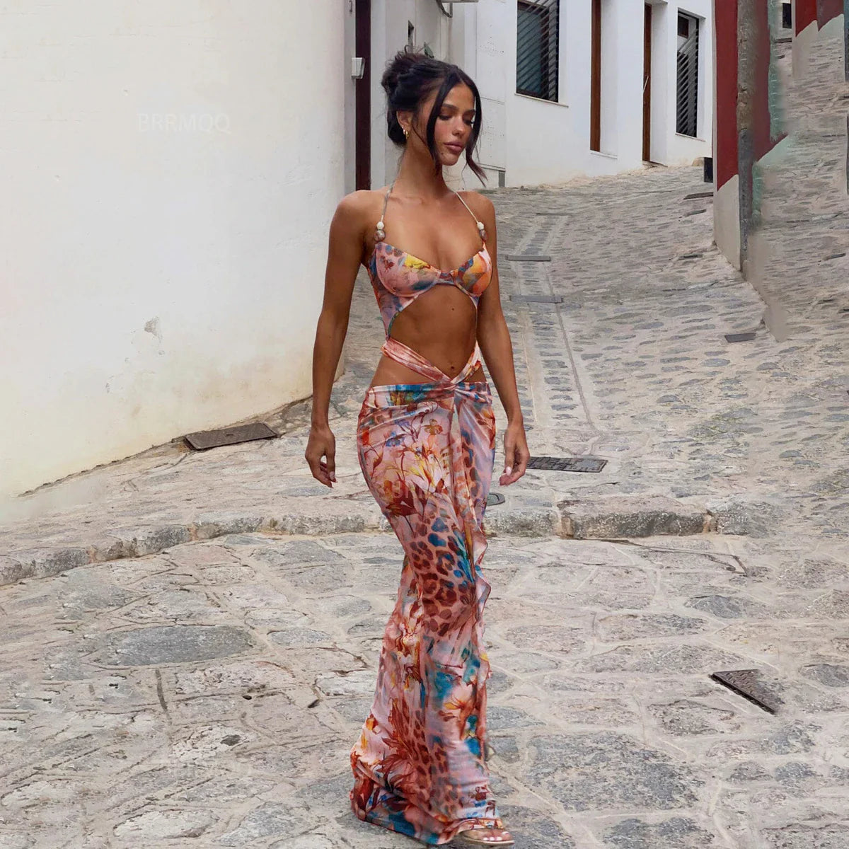 Push Up Bikini Dress Cover Up Three Piece Swim Set