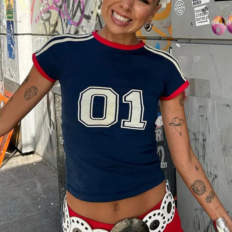 Stars Graphic Goth Harajuku Crop Top