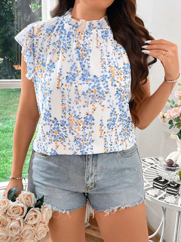 Bohemian Floral V-neck T-shirt