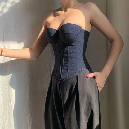 Fishbone Bustier Off-Shoulder Strapless