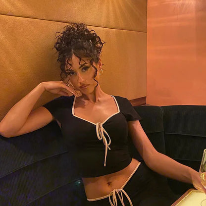 Square Neck Slim Fit Summer Crop Top