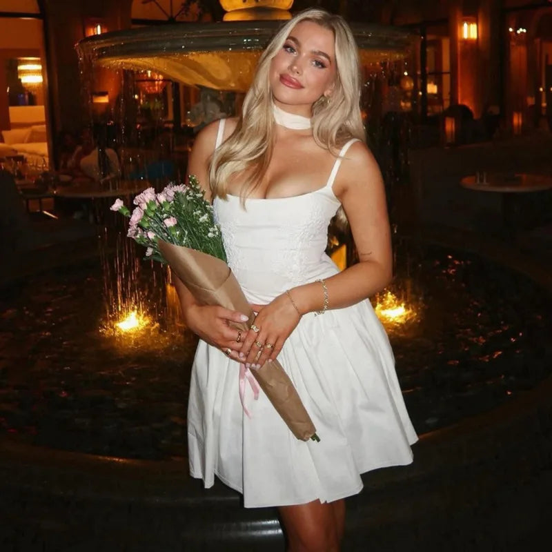 Bandage Wrap Backless Strap Mini Summer Dress