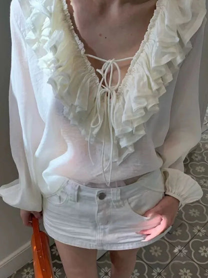 Summer Multi-color Layered Decoration Blouse