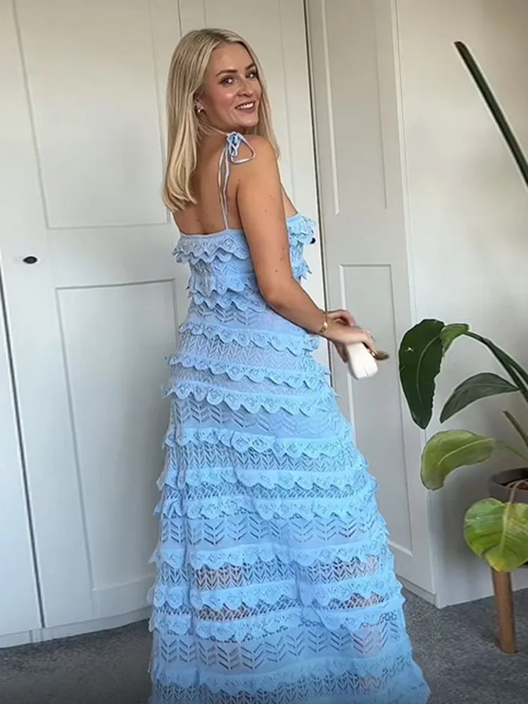 Solid Lace Off Shoulder Midi Dress