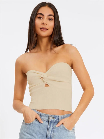 Knit Corset Basic Backless Strapless
