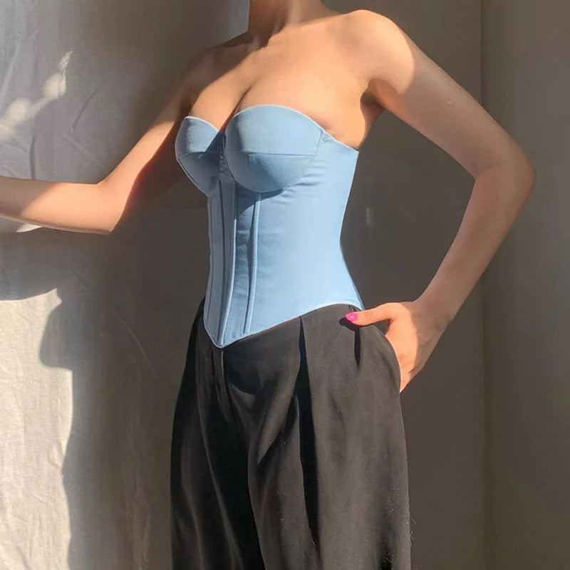 Fishbone Bustier Off-Shoulder Strapless