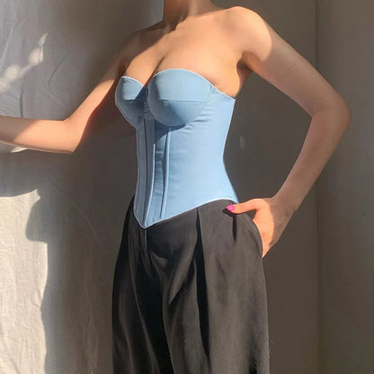 Fishbone Bustier Off-Shoulder Strapless