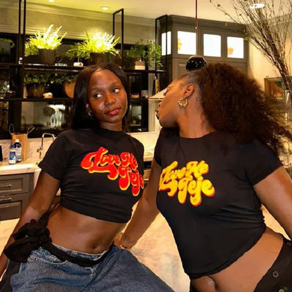 Y2K Sexy Letter Print Vintage Crop Top