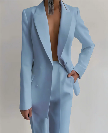 Purple Double Breasted Pant Suit