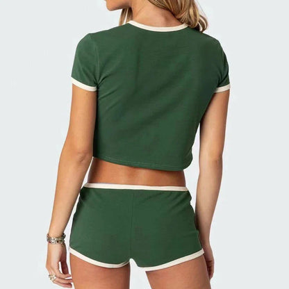 Minimalist Letter Print Slim Fit Crop Top