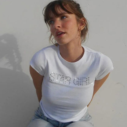 Star Girl Rhinestone Grunge T-shirt