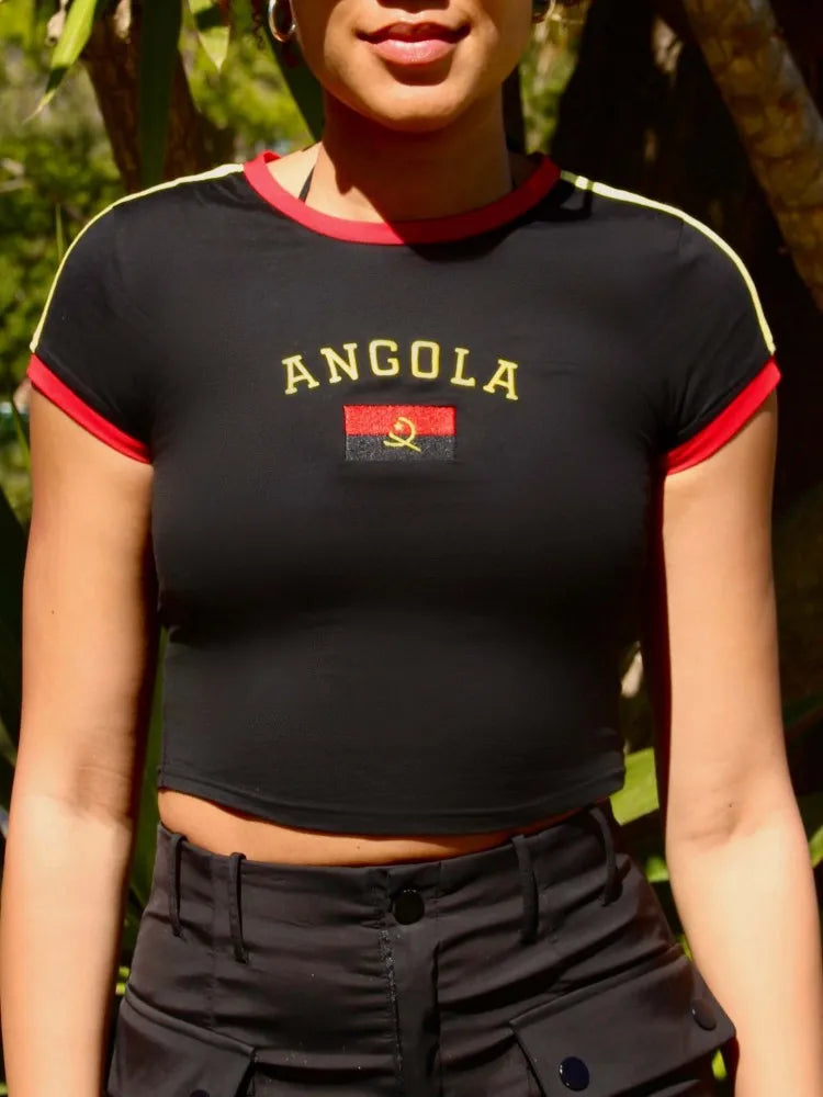 National Flag Color Contrast Crop Top