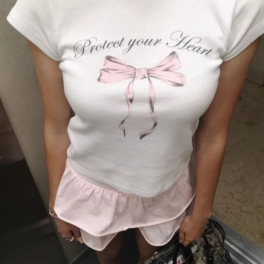 Letter Print Slim Fit Crop Top