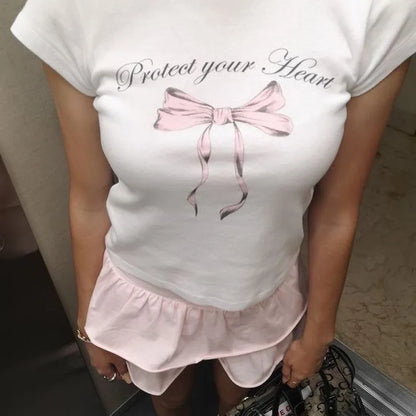 Letter Print Slim Fit Crop Top