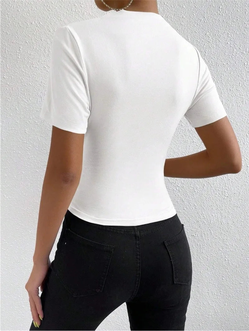 High Neck Slim Fit Cropped Crop Top