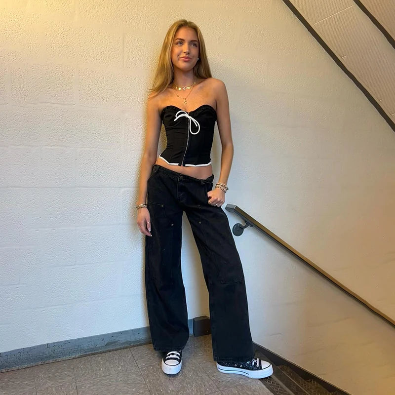 Pleated Bow Nightclub Strapless