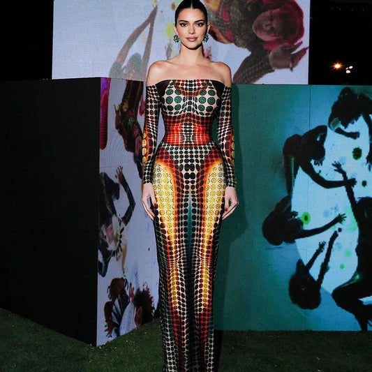 Tie Dye Backless Tube Maxi Dress