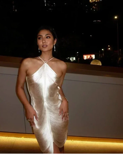 Fringe V Neck Cut Out Patchwork Mini Dress