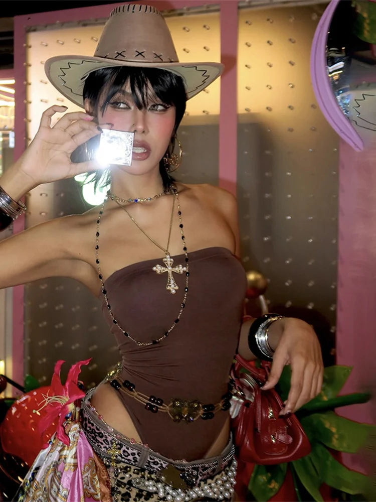 Sleeveless Backless Elastic Strapless