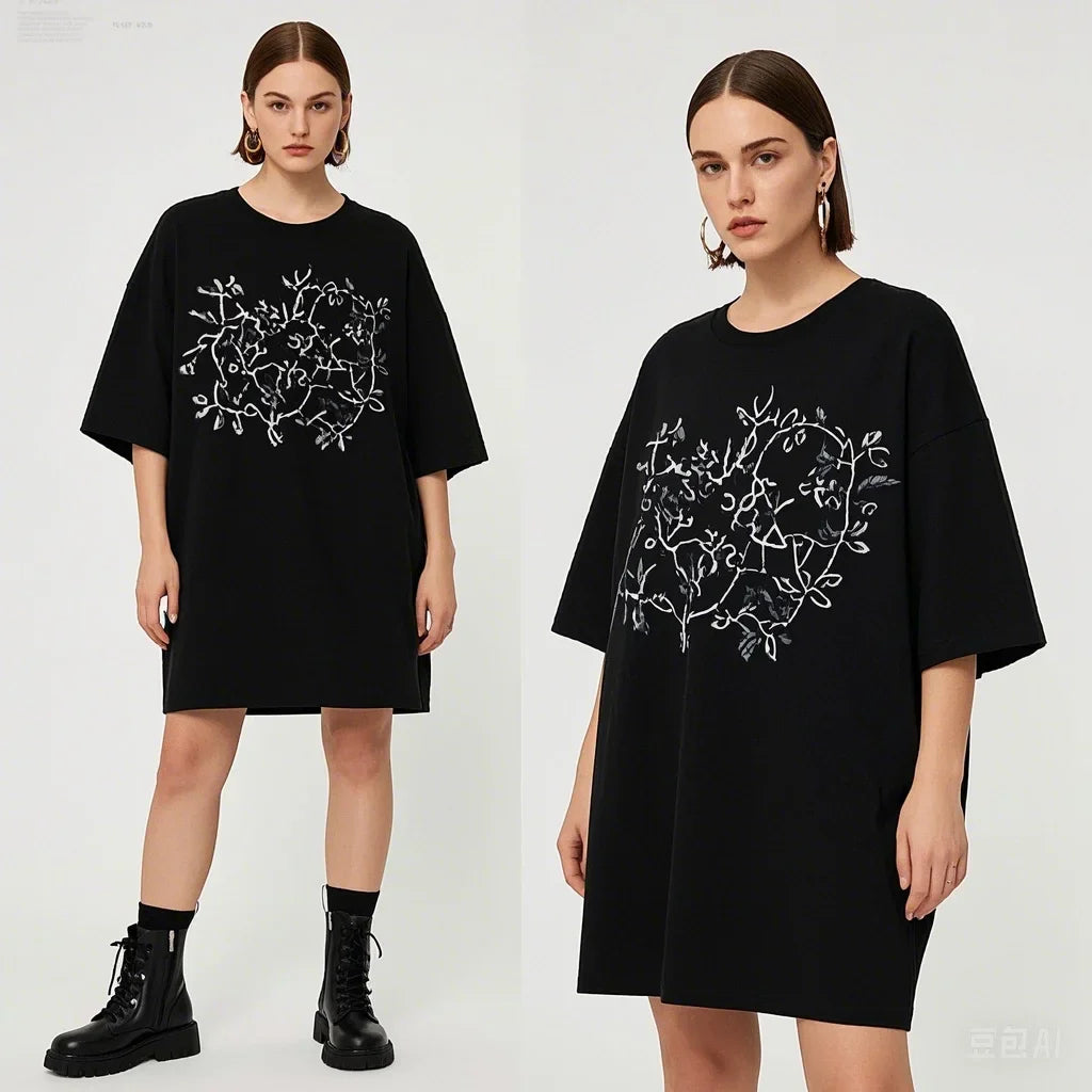 Long Style Cotton Loose T-shirt