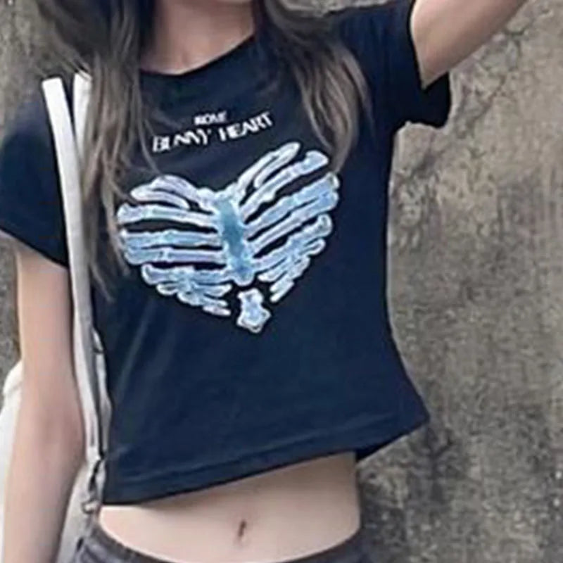 Star Print Casual Retro Crop Top