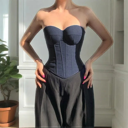 Fishbone Bustier Off-Shoulder Strapless