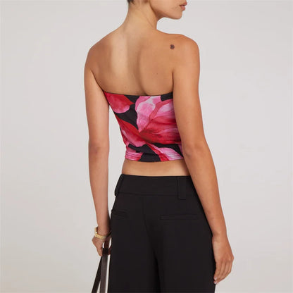 Floral Print Off-Shoulder Strapless
