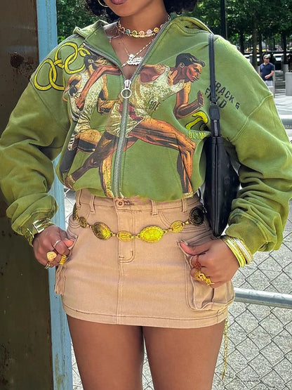 Letter Print Varsity Hoodie