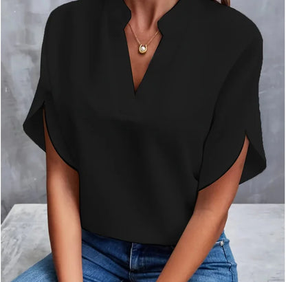 Summer Elegant V-neck Short Sleeve Blouse