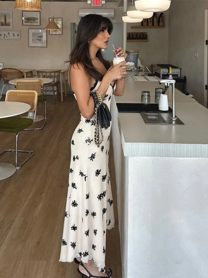 Irregular Print Panel Midi Dress