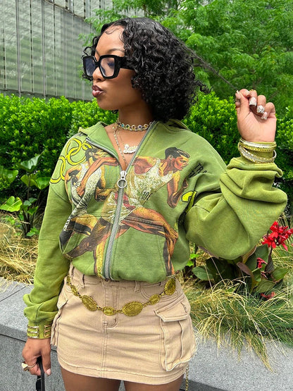 Letter Print Varsity Hoodie