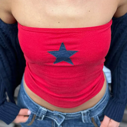 Red Star Vintage Grunge Strapless