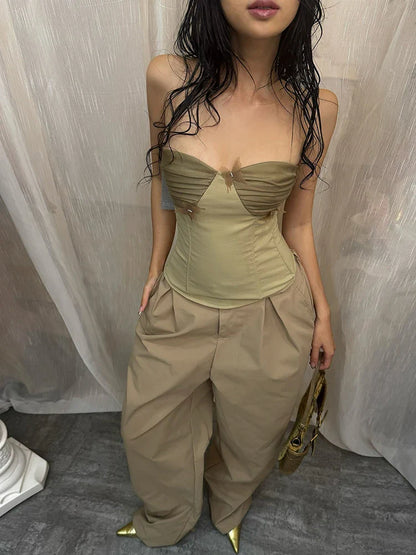 Butterfly Applique Irregular Strapless