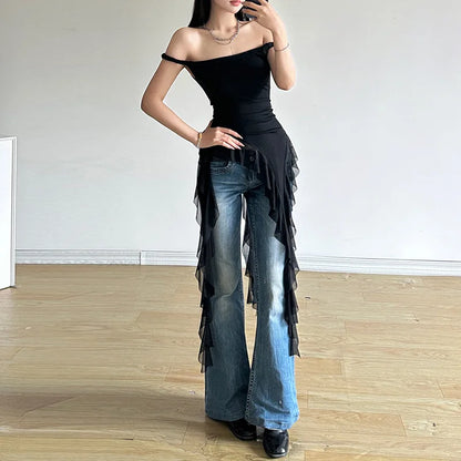 Tassel One Shoulder Trendy Strapless