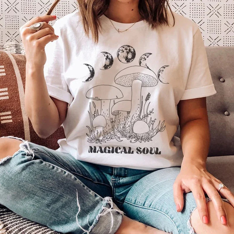 Mushroom Celestial Graphic T-shirt