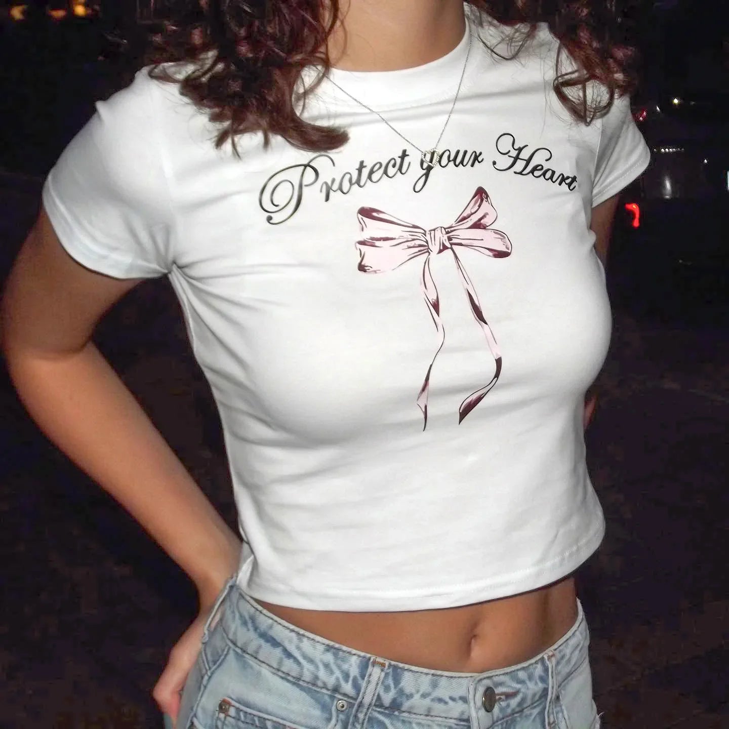 Letter Print Slim Fit Crop Top