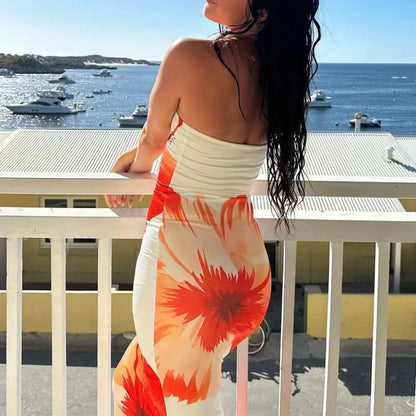 Off Shoulder Tube Party Floral Dress