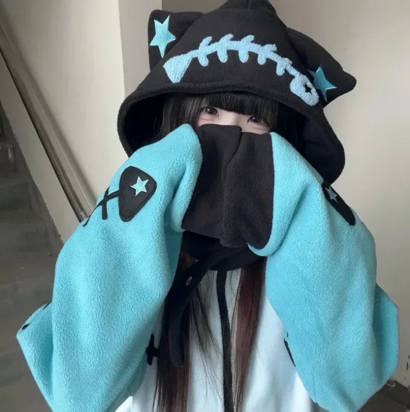 Grunge Zipper Streetwear Hoodie