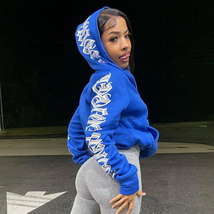 Retro Full Zip Gothic Hoodie