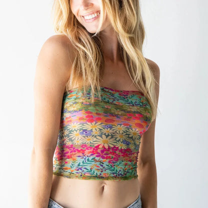 Floral Print Off-Shoulder Strapless